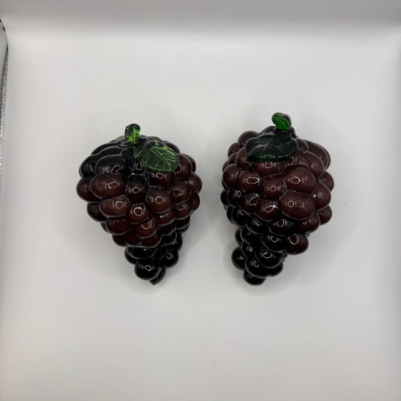 Italian Glass Grape Clusters. Vintage Glass Fruit Decor. - Picture 1 of 6